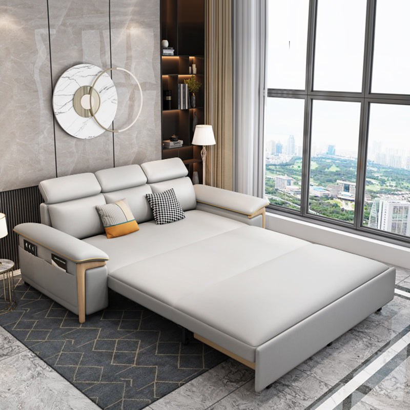 フェイクレザー染色抵抗性の現代ベッドの灰色のセッピー