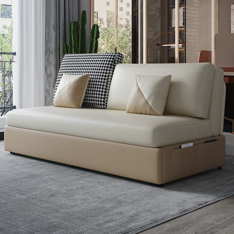 Stain Resistant Faux Leather Contemporary Convertible Bed Settee