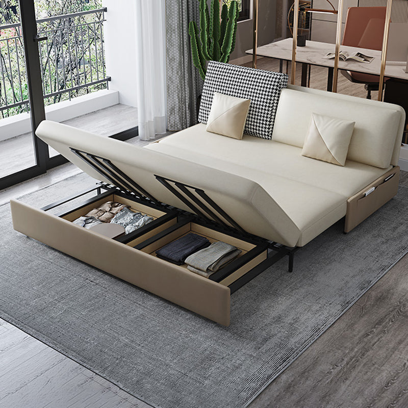 Stain Resistant Faux Leather Contemporary Convertible Bed Settee