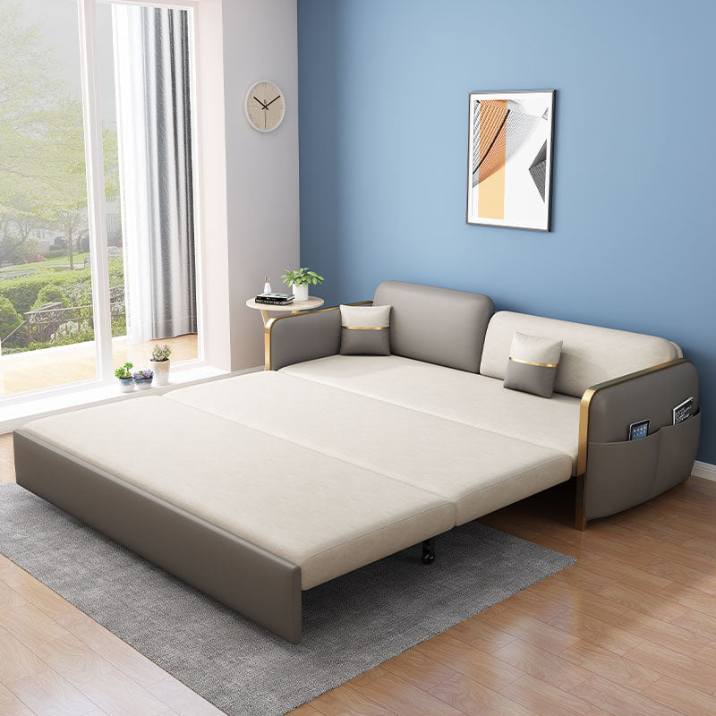 Moderno divano braccio quadrato da 33,4 "h in pelle finta per soggiorno