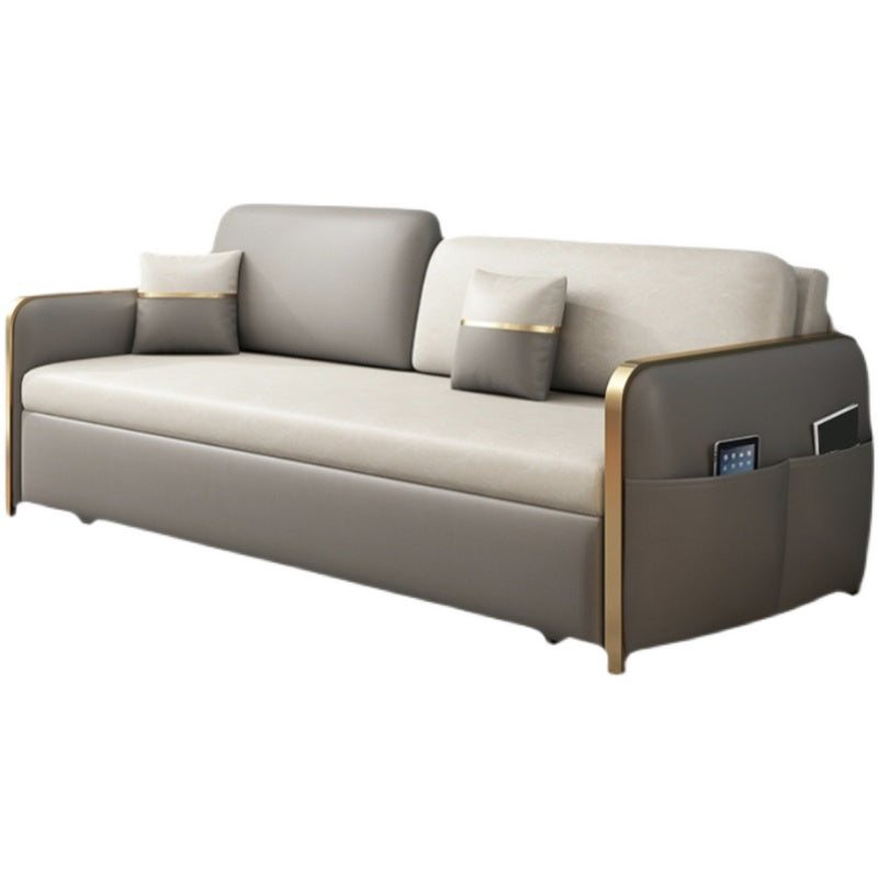 Moderno divano braccio quadrato da 33,4 "h in pelle finta per soggiorno