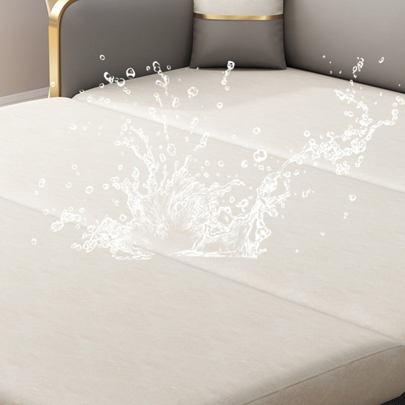 Moderno divano braccio quadrato da 33,4 "h in pelle finta per soggiorno