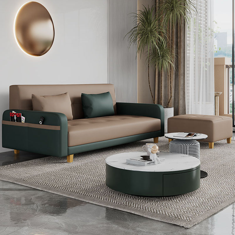 30,7" H Kunstleder-Sofabett mit quadratischen Armlehnen für das Wohnzimmer