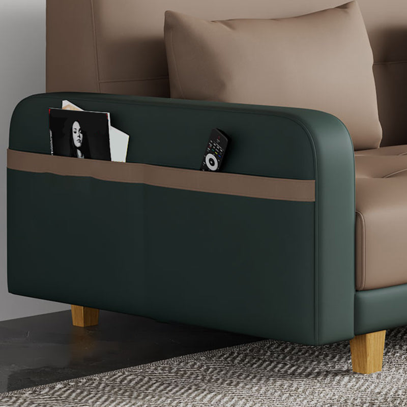 30,7" H Kunstleder-Sofabett mit quadratischen Armlehnen für das Wohnzimmer