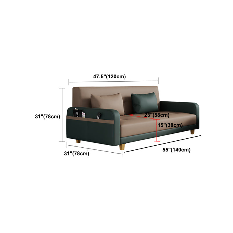 30,7" H Kunstleder-Sofabett mit quadratischen Armlehnen für das Wohnzimmer