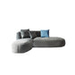 Nordic Style Velvet Sectional 27.56" H Sofa & Chaise in White/Grey