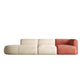 Nordic Style Velvet Sectional 27.56" H Sofa & Chaise in White/Grey