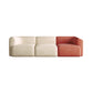 Nordic Style Velvet Sectional 27.56" H Sofa & Chaise in White/Grey