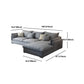 Light-grey Contemporary Sectional Living Room Solid Wood Sofa