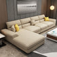 Pillow Top Arm Sofa & Chaise in Khaki Modern Fabric Sectional 126"L x 71"W x 35"H Left Latex Clearhalo 'furn' 'furn_sectionals' 'Furniture' 'Living Room Furniture' 'Sectionals' 5451371