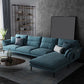 Flared Arm Fabric Sectional with Storage 4-seater Sofa & Chaise Blue Right Clearhalo 'furn' 'furn_sectionals' 'Furniture' 'Living Room Furniture' 'Sectionals' 5451378