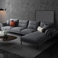 Flared Arm Fabric Sectional with Storage 4-seater Sofa & Chaise Gray Right Latex Clearhalo 'furn' 'furn_sectionals' 'Furniture' 'Living Room Furniture' 'Sectionals' 5451380