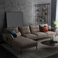 Flared Arm Fabric Sectional with Storage 4-seater Sofa & Chaise Brown Left Clearhalo 'furn' 'furn_sectionals' 'Furniture' 'Living Room Furniture' 'Sectionals' 5451383