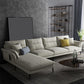 Flared Arm Fabric Sectional with Storage 4-seater Sofa & Chaise Beige Left Clearhalo 'furn' 'furn_sectionals' 'Furniture' 'Living Room Furniture' 'Sectionals' 5451384
