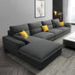 71" W Sectional Sofa L-Shape Stationary Linen Sectional Sofa