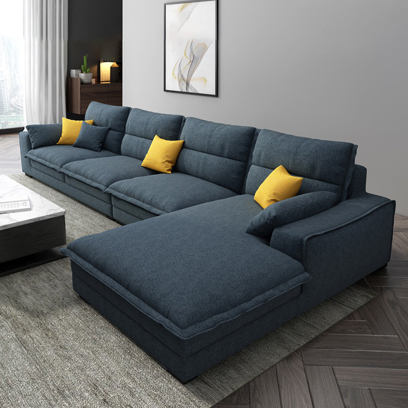 71" W Sectional Sofa L-Shape Stationary Linen Sectional Sofa