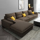 71" W Sectional Sofa L-Shape Stationary Linen Sectional Sofa