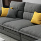 71" W Sectional Sofa L-Shape Stationary Linen Sectional Sofa