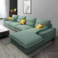 71" W Sectional Sofa L-Shape Stationary Linen Sectional Sofa
