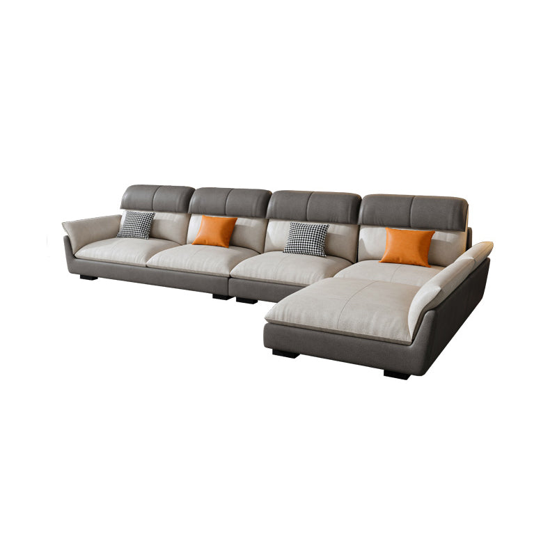 Scandinave résistant aux taches en cuir en cuir en L canapé