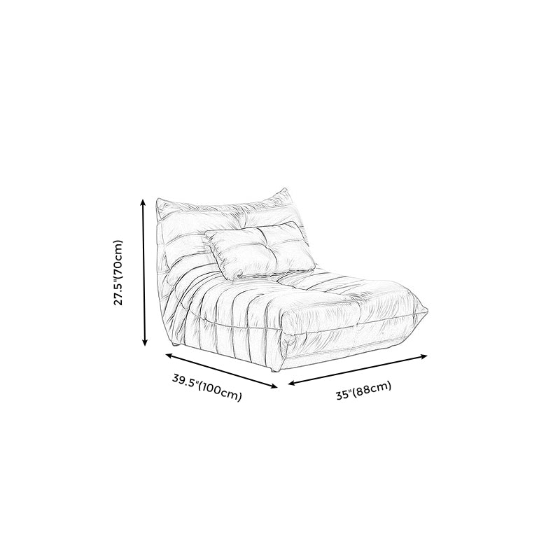 Contemporary Armless Accent Chair Modern Chair with Biscuit Back