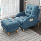 Modern Accent Chair Fabric/PU Chair With Tufted Back with 4 Legs Base Dark Blue With Ottoman Clearhalo 'Accent Chairs' 'accent_chairs' 'Chairs & Seating' 'furn' 'furn_accent_chairs' 'Furniture' 'Living Room Furniture' 5451501
