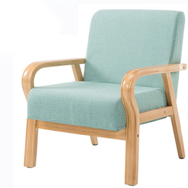 Arm Chair 25.19" L x 25.98" W x 29.52" H Solid Wood Frame Accent Armchair Green Natural Wood Clearhalo 'Accent Chairs' 'accent_chairs' 'Chairs & Seating' 'furn' 'furn_accent_chairs' 'Furniture' 'Living Room Furniture' 5451541