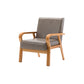Arm Chair 25.19" L x 25.98" W x 29.52" H Solid Wood Frame Accent Armchair Pewter Natural Wood Clearhalo 'Accent Chairs' 'accent_chairs' 'Chairs & Seating' 'furn' 'furn_accent_chairs' 'Furniture' 'Living Room Furniture' 5451543