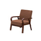 Arm Chair 25.19" L x 25.98" W x 29.52" H Solid Wood Frame Accent Armchair Dark Coffee Walnut Clearhalo 'Accent Chairs' 'accent_chairs' 'Chairs & Seating' 'furn' 'furn_accent_chairs' 'Furniture' 'Living Room Furniture' 5451544
