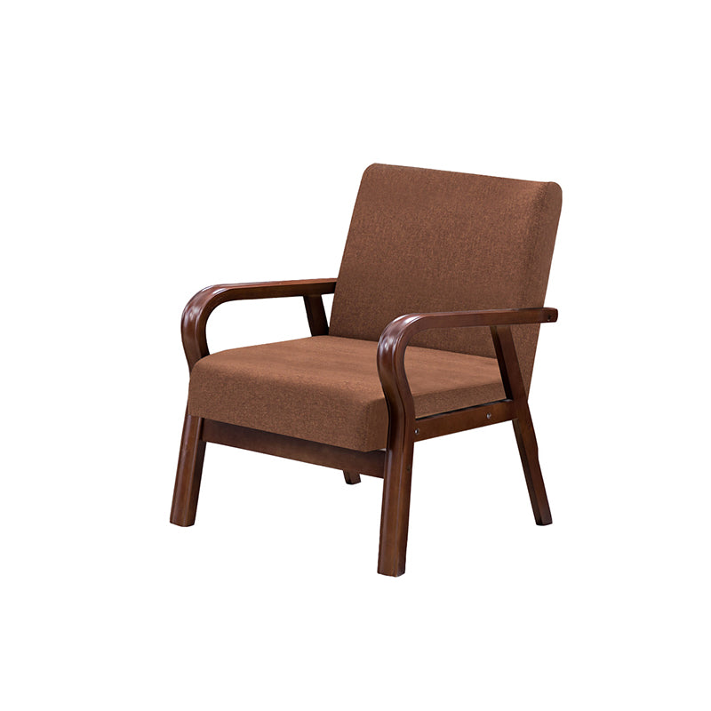 Arm Chair 25.19" L x 25.98" W x 29.52" H Solid Wood Frame Accent Armchair Dark Coffee Walnut Clearhalo 'Accent Chairs' 'accent_chairs' 'Chairs & Seating' 'furn' 'furn_accent_chairs' 'Furniture' 'Living Room Furniture' 5451544