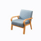 Arm Chair 25.19" L x 25.98" W x 29.52" H Solid Wood Frame Accent Armchair Sky Blue Natural Wood Clearhalo 'Accent Chairs' 'accent_chairs' 'Chairs & Seating' 'furn' 'furn_accent_chairs' 'Furniture' 'Living Room Furniture' 5451547