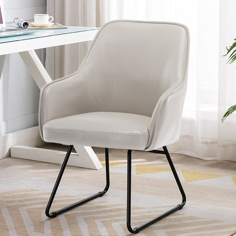 Faux Leather Arm Chair 22.44" L x 23.22" W x 32.67" H Accent Armchair for Living Room Cream Gray Swivel Clearhalo 'Accent Chairs' 'accent_chairs' 'Chairs & Seating' 'furn' 'furn_accent_chairs' 'Furniture' 'Living Room Furniture' 5451610