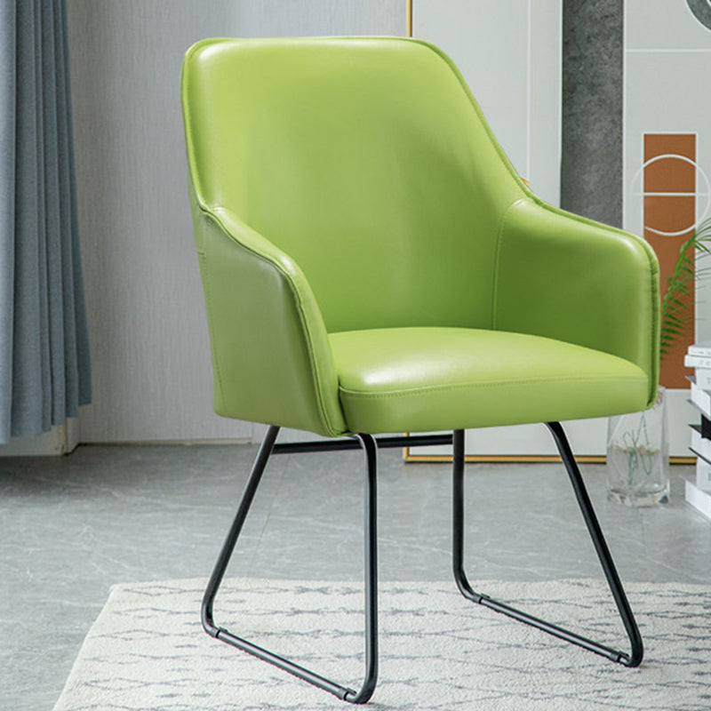 Faux Leather Arm Chair 22.44" L x 23.22" W x 32.67" H Accent Armchair for Living Room Green Non-Swivel Clearhalo 'Accent Chairs' 'accent_chairs' 'Chairs & Seating' 'furn' 'furn_accent_chairs' 'Furniture' 'Living Room Furniture' 5451611