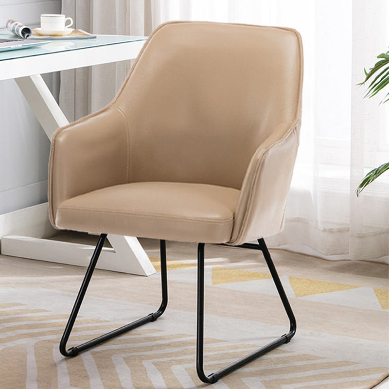 Faux Leather Arm Chair 22.44" L x 23.22" W x 32.67" H Accent Armchair for Living Room Khaki Swivel Clearhalo 'Accent Chairs' 'accent_chairs' 'Chairs & Seating' 'furn' 'furn_accent_chairs' 'Furniture' 'Living Room Furniture' 5451612