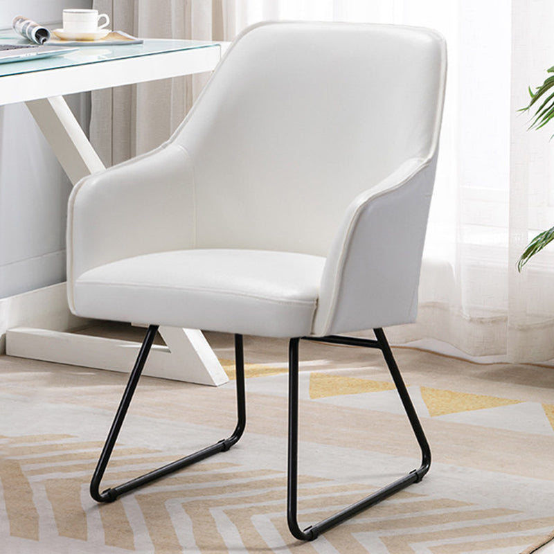 Faux Leather Arm Chair 22.44" L x 23.22" W x 32.67" H Accent Armchair for Living Room White Swivel Clearhalo 'Accent Chairs' 'accent_chairs' 'Chairs & Seating' 'furn' 'furn_accent_chairs' 'Furniture' 'Living Room Furniture' 5451613