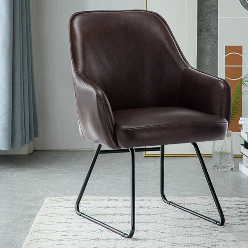 Faux Leather Arm Chair 22.44" L x 23.22" W x 32.67" H Accent Armchair for Living Room Coffee Non-Swivel Clearhalo 'Accent Chairs' 'accent_chairs' 'Chairs & Seating' 'furn' 'furn_accent_chairs' 'Furniture' 'Living Room Furniture' 5451614