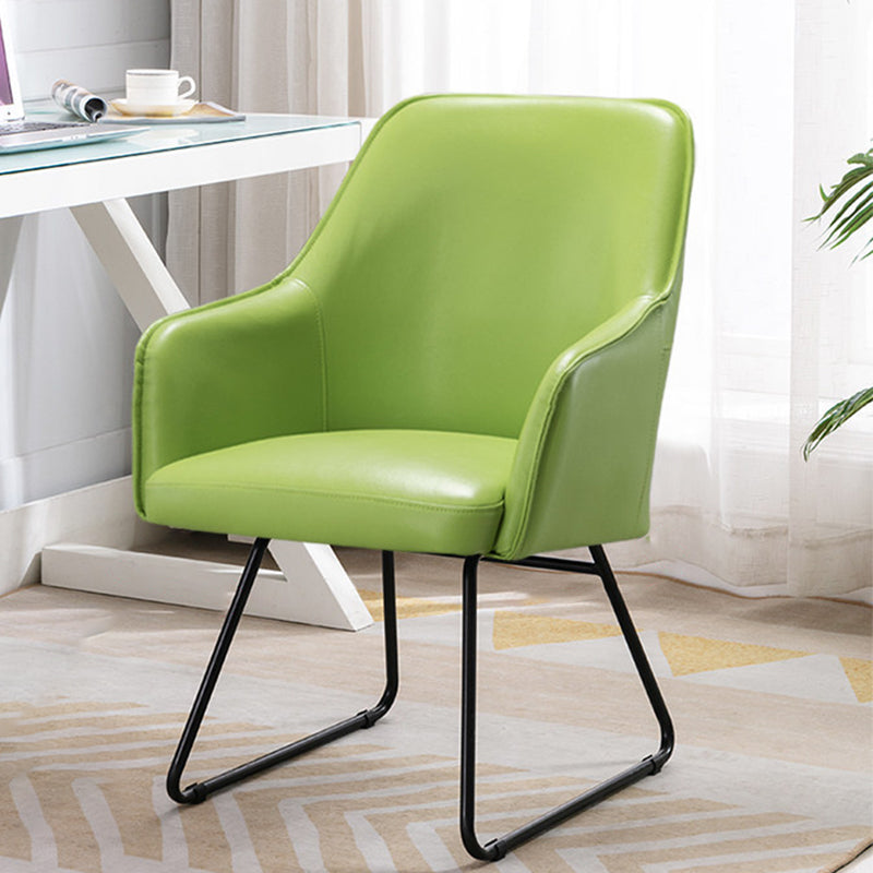 Faux Leather Arm Chair 22.44" L x 23.22" W x 32.67" H Accent Armchair for Living Room Green Swivel Clearhalo 'Accent Chairs' 'accent_chairs' 'Chairs & Seating' 'furn' 'furn_accent_chairs' 'Furniture' 'Living Room Furniture' 5451620