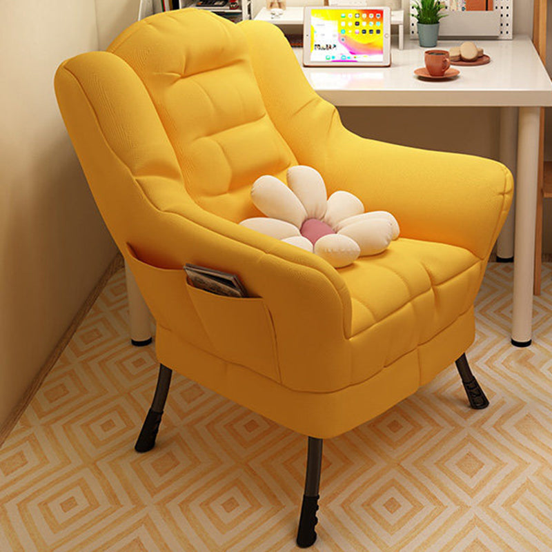 Arms Included Chair 24.87" L x 24.4"W x 36.6"H Chair for Living Room Yellow Linen Clearhalo 'Accent Chairs' 'accent_chairs' 'Chairs & Seating' 'furn' 'furn_accent_chairs' 'Furniture' 'Living Room Furniture' 5451629