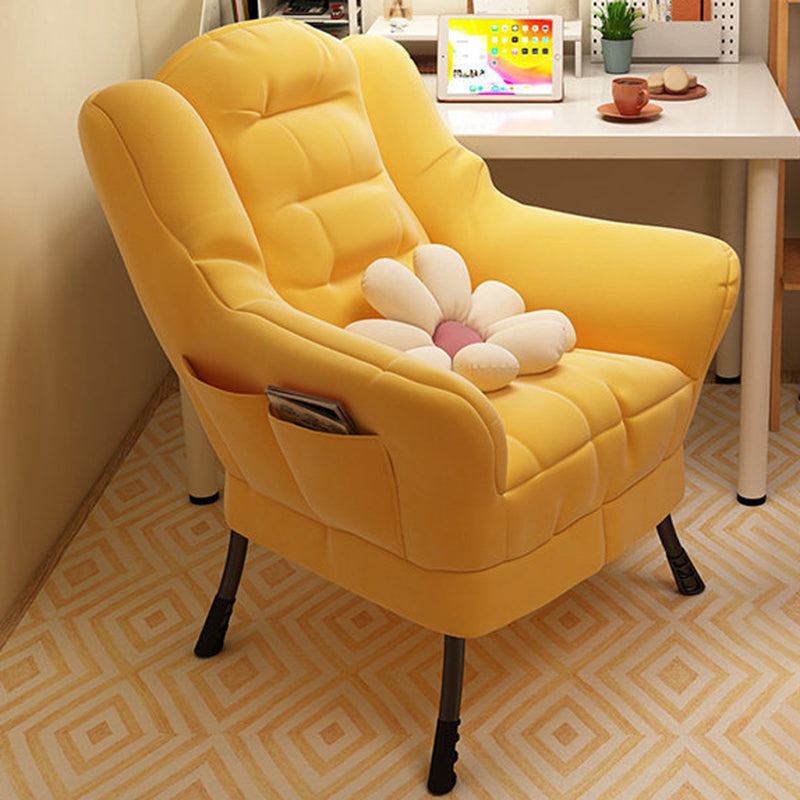 Arms Included Chair 24.87" L x 24.4"W x 36.6"H Chair for Living Room Yellow Suede Clearhalo 'Accent Chairs' 'accent_chairs' 'Chairs & Seating' 'furn' 'furn_accent_chairs' 'Furniture' 'Living Room Furniture' 5451630