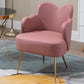 Velvet/Faux Leather Chair 23.6" L x 23.6"W x 30.7"H Arms Included Chair Pink Faux Leather Clearhalo 'Accent Chairs' 'accent_chairs' 'Chairs & Seating' 'furn' 'furn_accent_chairs' 'Furniture' 'Living Room Furniture' 5451666