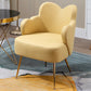 Velvet/Faux Leather Chair 23.6" L x 23.6"W x 30.7"H Arms Included Chair Yellow Faux Leather Clearhalo 'Accent Chairs' 'accent_chairs' 'Chairs & Seating' 'furn' 'furn_accent_chairs' 'Furniture' 'Living Room Furniture' 5451667