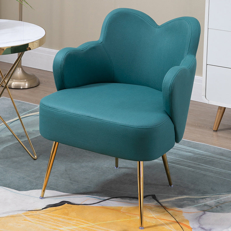 Velvet/Faux Leather Chair 23.6" L x 23.6"W x 30.7"H Arms Included Chair Green Faux Leather Clearhalo 'Accent Chairs' 'accent_chairs' 'Chairs & Seating' 'furn' 'furn_accent_chairs' 'Furniture' 'Living Room Furniture' 5451669