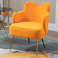 Velvet/Faux Leather Chair 23.6" L x 23.6"W x 30.7"H Arms Included Chair Orange Suede Clearhalo 'Accent Chairs' 'accent_chairs' 'Chairs & Seating' 'furn' 'furn_accent_chairs' 'Furniture' 'Living Room Furniture' 5451672