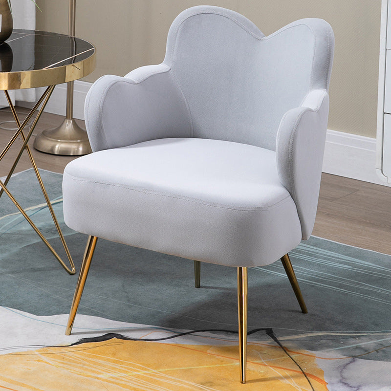 Velvet/Faux Leather Chair 23.6" L x 23.6"W x 30.7"H Arms Included Chair Grey Suede Clearhalo 'Accent Chairs' 'accent_chairs' 'Chairs & Seating' 'furn' 'furn_accent_chairs' 'Furniture' 'Living Room Furniture' 5451674