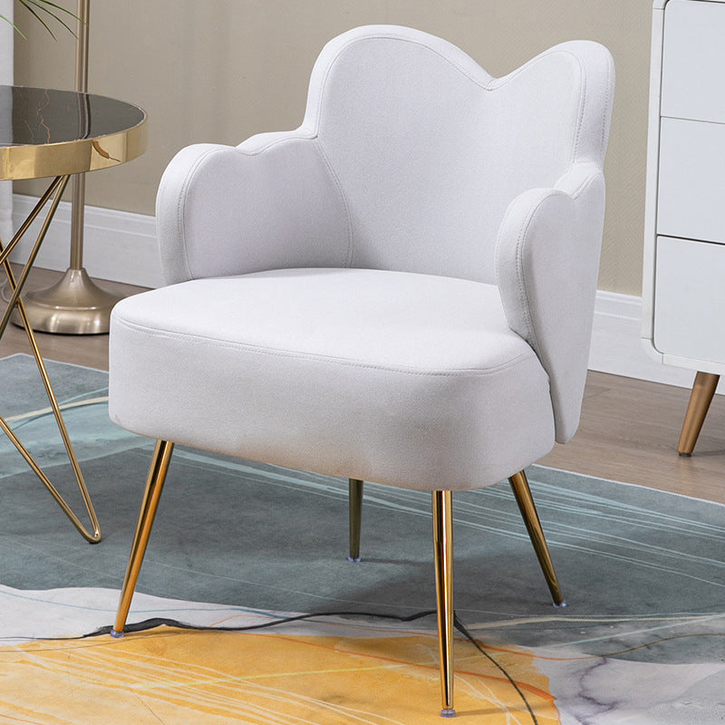 Velvet/Faux Leather Chair 23.6" L x 23.6"W x 30.7"H Arms Included Chair Grey Faux Leather Clearhalo 'Accent Chairs' 'accent_chairs' 'Chairs & Seating' 'furn' 'furn_accent_chairs' 'Furniture' 'Living Room Furniture' 5451676