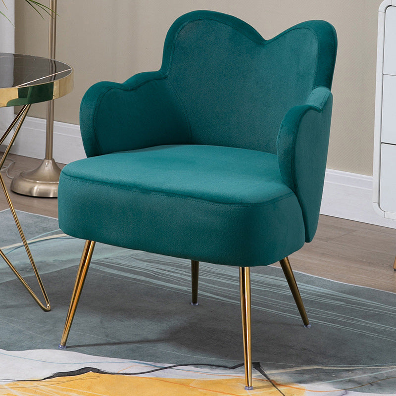 Velvet/Faux Leather Chair 23.6" L x 23.6"W x 30.7"H Arms Included Chair Green Suede Clearhalo 'Accent Chairs' 'accent_chairs' 'Chairs & Seating' 'furn' 'furn_accent_chairs' 'Furniture' 'Living Room Furniture' 5451678