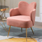 Velvet/Faux Leather Chair 23.6" L x 23.6"W x 30.7"H Arms Included Chair Pink Suede Clearhalo 'Accent Chairs' 'accent_chairs' 'Chairs & Seating' 'furn' 'furn_accent_chairs' 'Furniture' 'Living Room Furniture' 5451679