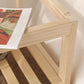 Modern Wooden Frame Coffe Table with Glass Top and Storage Shelf