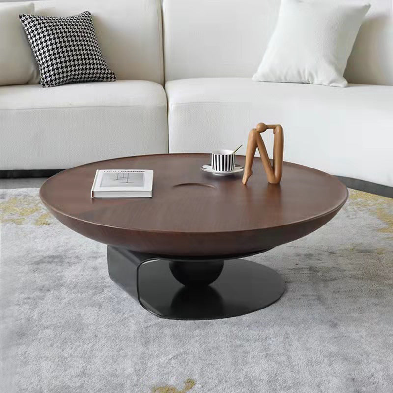 Modern Style Round Wood Table with Abstract Base Coffee Table Clearhalo 'Coffee & Accent Tables' 'Coffee Tables' 'coffee_tables' 'furn' 'furn_coffee_tables' 'Furniture' 'Living Room Furniture' 5451779