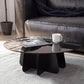 Modern Style Round Glass Table with Metal Base Pedestal Base Coffee Table